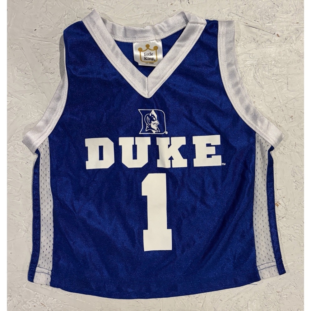Vintage Little King Duke Basketball Jersey Baby Youth 2T Blue Tank Top Shirt